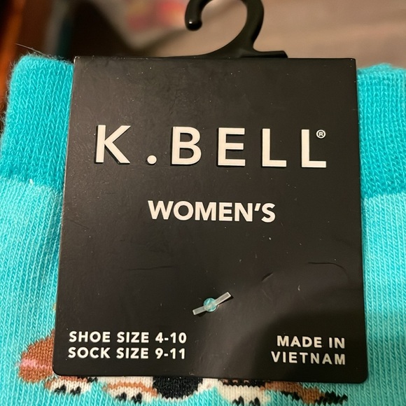 K. Bell Veterinarian Crew Socks Teal Dog Cat Medical size 9-11 - Picture 3 of 7